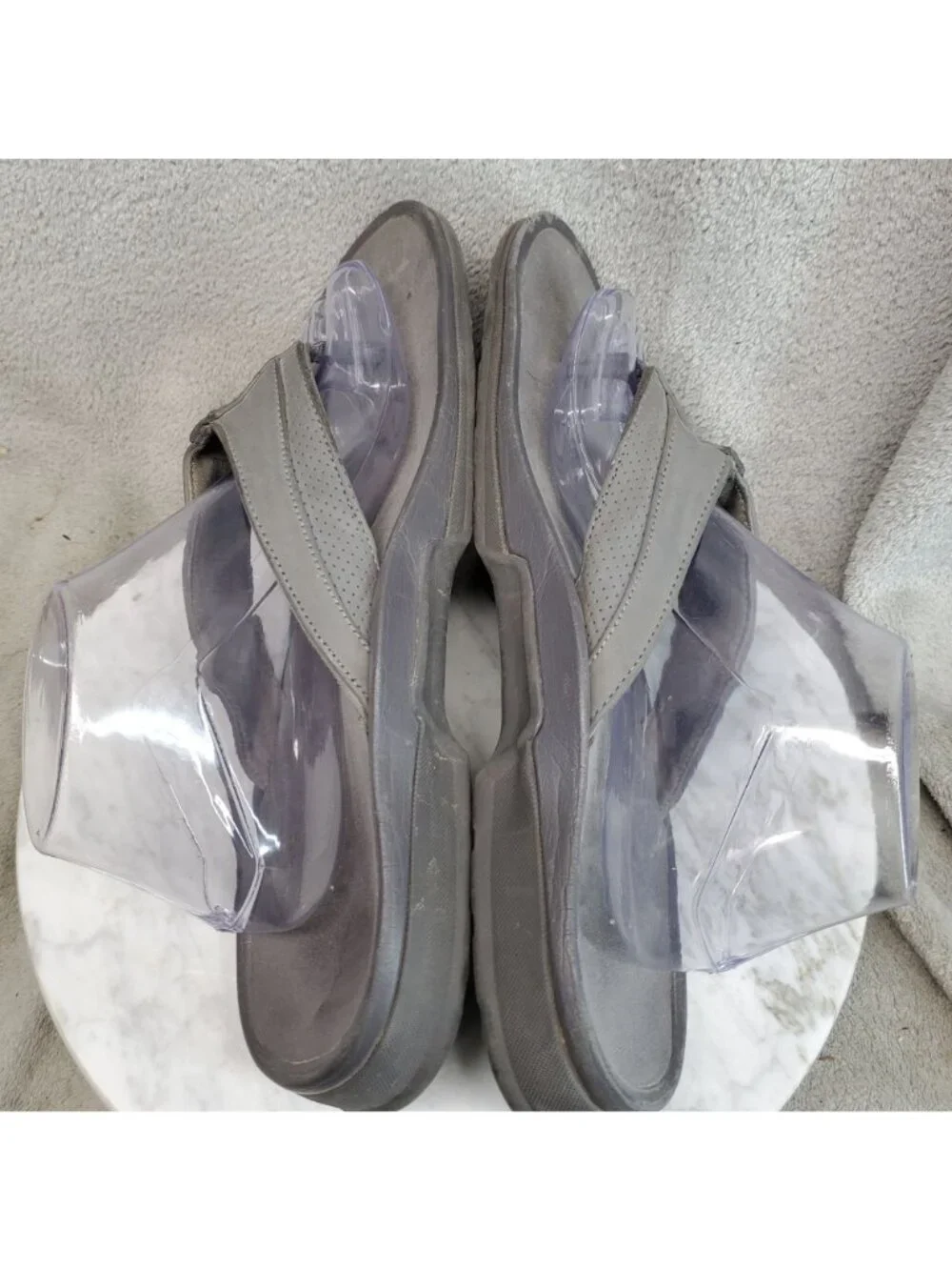 Vionic Shoes Mens Size 10 Wyatt Gray Synthetic Thong Sandals *Read*
